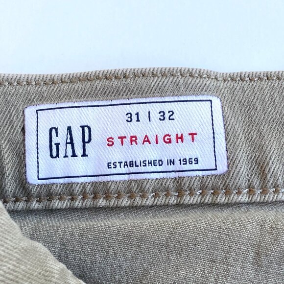 Gap Mens Straight Fit Flex Taupe Jeans Size 31 x 32 Denim 99% Cotton 1% Spandex - Picture 4 of 14